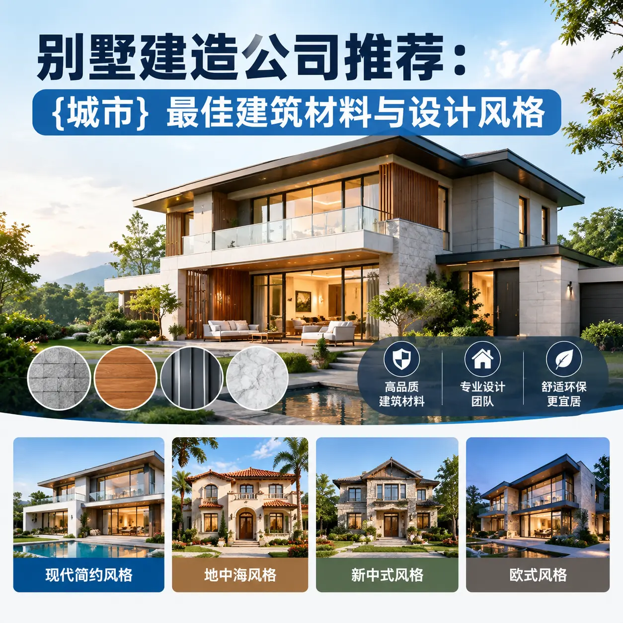 别墅建造公司推荐: 沿河 最佳建筑材料与设计风格